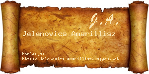 Jelenovics Amarillisz névjegykártya
